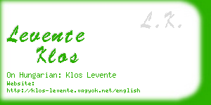 levente klos business card